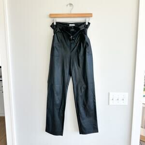 Superdown Chanice Buckle Faux Leather Pant Black L